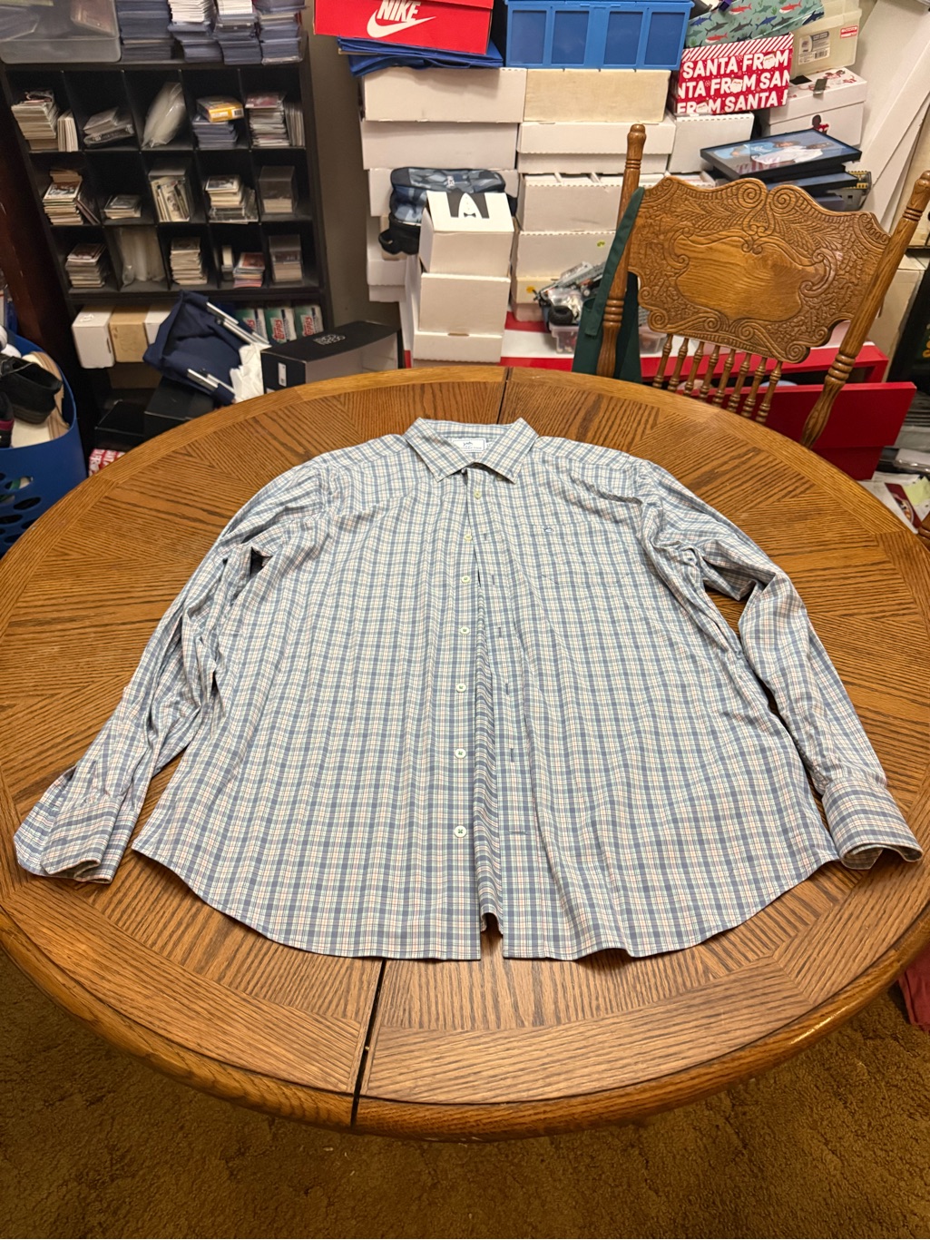 Southern Tide Blue And White Performance Plaid Dress Shirt